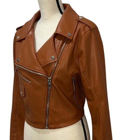 Gabi Fresh X FTF Brown Moto Jacket Size 0X/12 - Picture 4 of 12